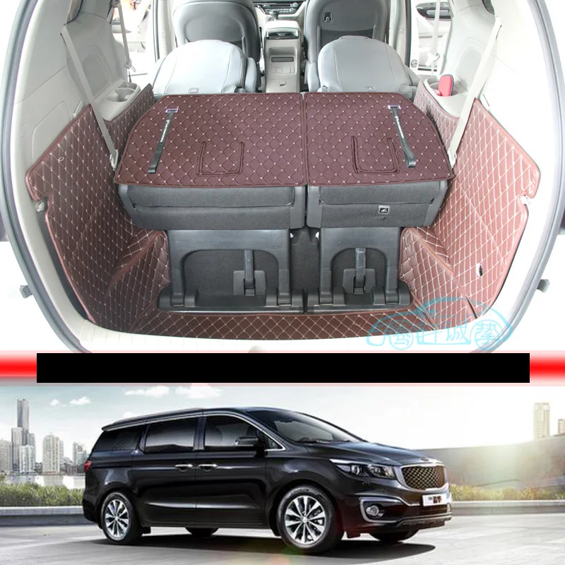 Lsrtw2017 For Kia Carnival Leather Car Trunk Mat Cargo Liner 2016 2017 2018 2019 2020 Grand Carnival Sedona Accessories Carpet Aliexpress