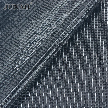 

JUNAO 24x40cm Black Glass Rhinestone Mesh Trim Hotfix Crystal Fabric Sheet Square Crystal Stickers Applique For Wedding Dress