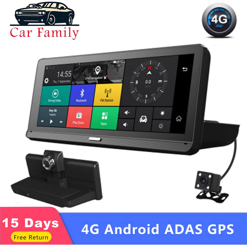 Car Family 2019 New 8 inch Full HD 1080P touch IPS Android 5.1 Car DVR GPS Navigation Bluetooth WIFI ADAS Google player dashcam