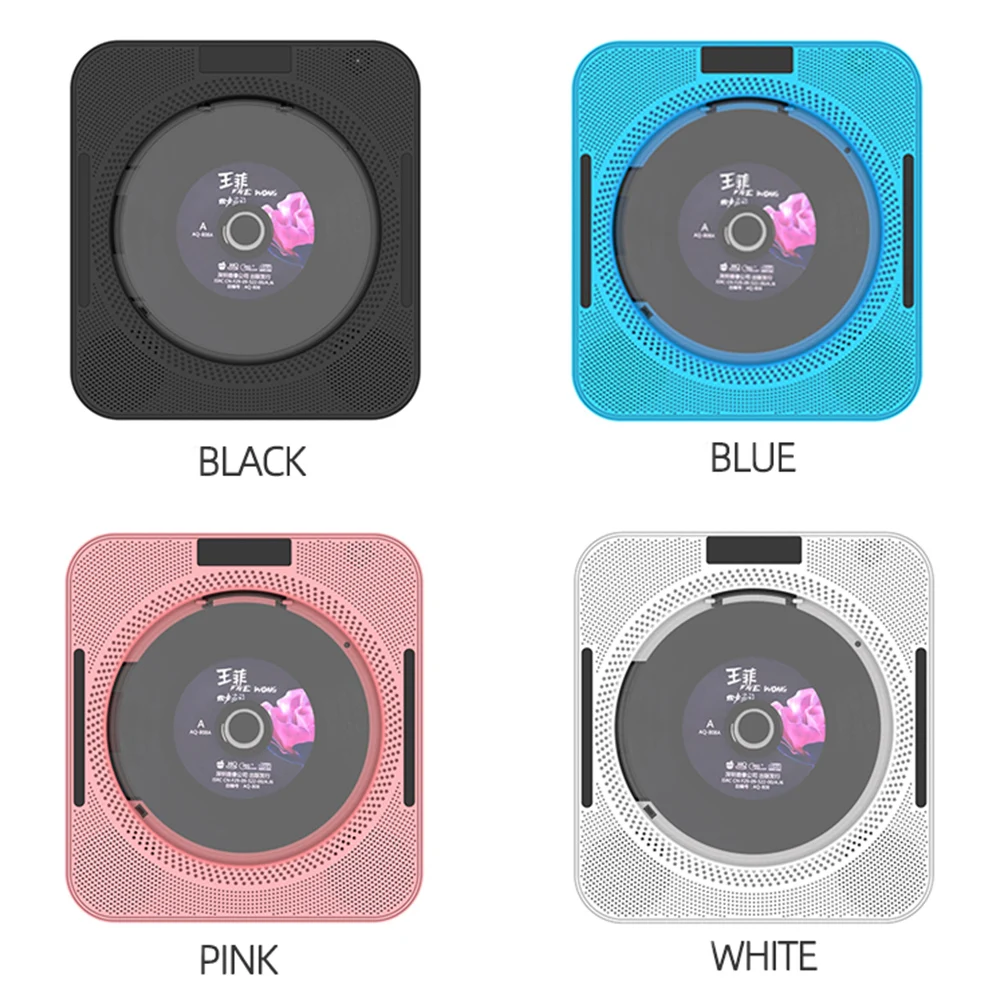 Portable CD Player Wall Mountable CD Music Player Bluetooth Remote Control FM Radio HiFi Speaker with USB 3.5mm LED Screen