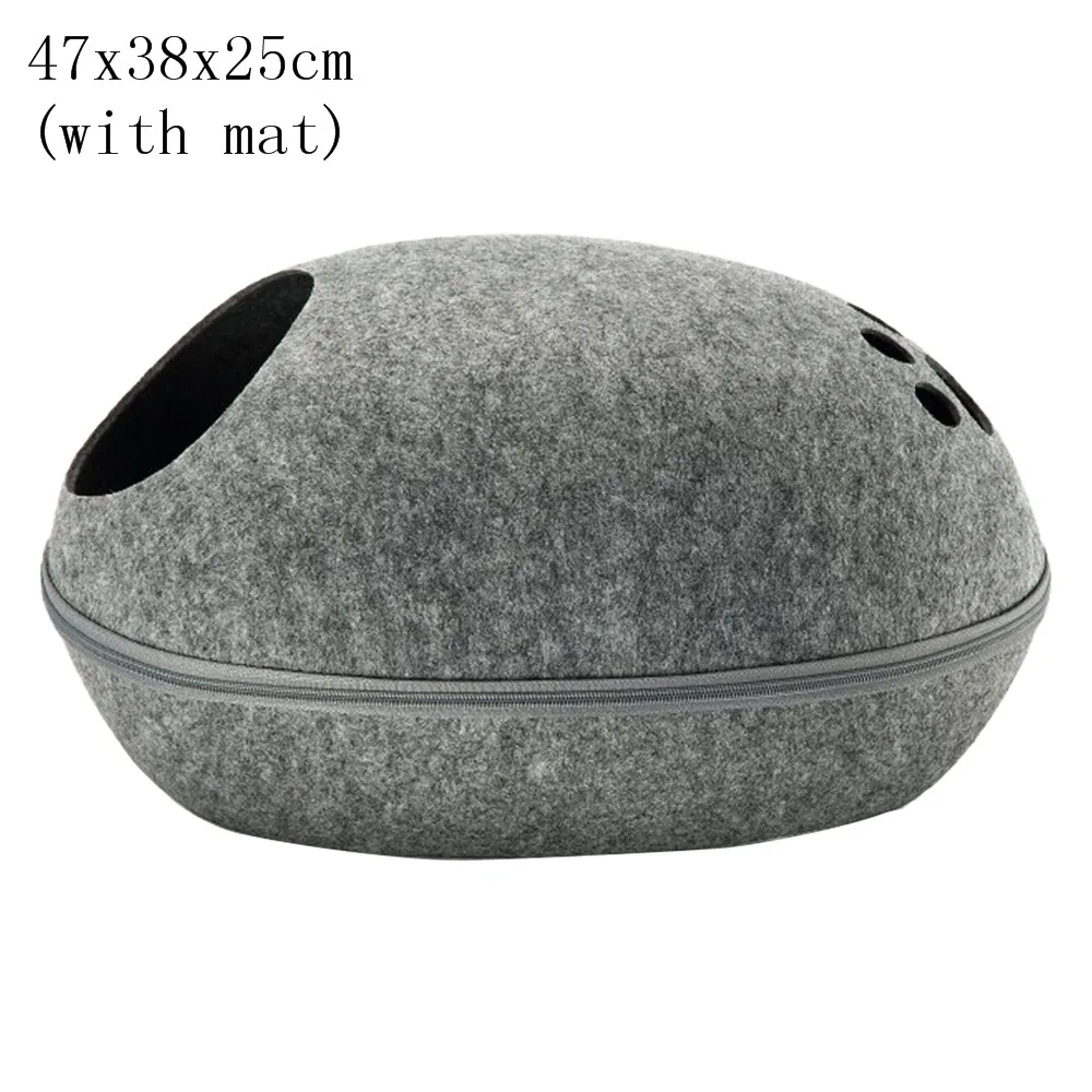 grey-3 Лежанка для питомца кошки, спальная корзина, подушка для собаки, кошки, домик для кошки, пещерное гнездо для маленьких собак, питомник, собачий коврик, войлочная ткань для домашних животных, кровати - Цвет: grey-3