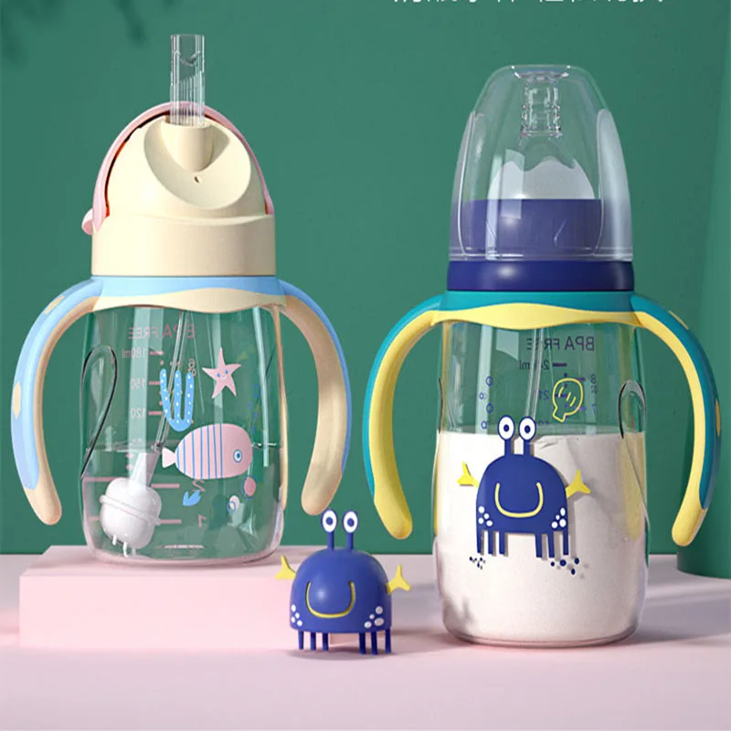 

Baby bottles Drinking Cup Feeding Bottle Wide-Caliber Multifunctional Drinking Milk Drinking Water Dual-use Bottle BPA Free