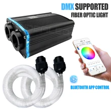 RGBW 36 Вт 0,75 мм светодиодный волоконно-оптический драйвер двигателя с двойной головкой светильник источник с Bluetooth APP контроллер для всех видов оптоволоконной оптики