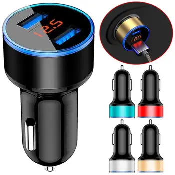 

3.1A Dual USB 2 Ports LCD Display 12-24V Lighter Car Charger Car Interior Accessories Boutique Car Electronics