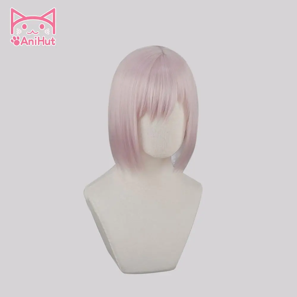 AniHut Matthew Kyrielite парик Fate Grand Order косплей парик Розовый Короткие синтетические женские волосы аниме Fate Grand Order Косплей волосы