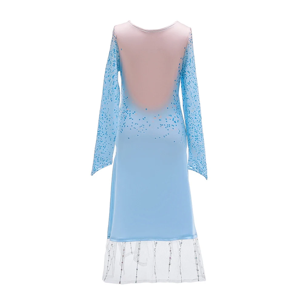 Snow Queen 2 Cosplay Elsa Anna Girls Dress Summer Casual Mesh Princess Dress Party Performance Costume 4-12 Years Kids Dresses