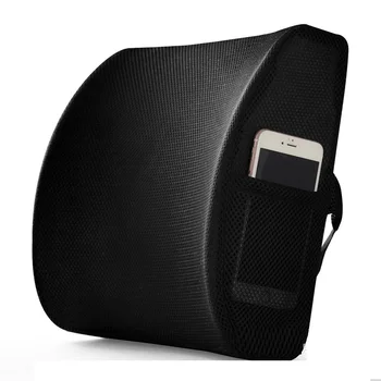 

Chair Pillow Back Lumbar Support Breathable Memory Foam 34*32*12cm Office Chair Back Cushion Black Dropshipping with straps