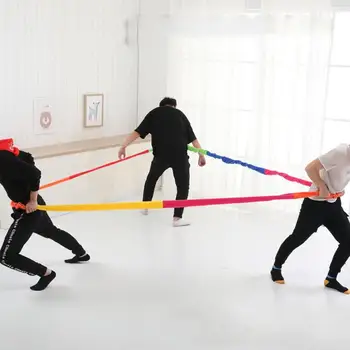 

Color Pull Rope Kindergarten Sense Outdoor Sports Rally Ring Elastic Rainbow Rope Pull Rope Circle Team Movement