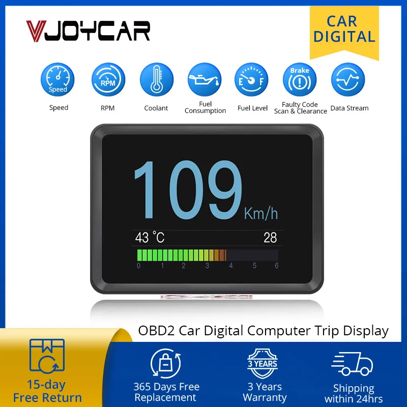 Vjoycar 2021 Новинка P10 Plus автомобильный HUD Дисплей OBD2 бортовой компьютер цифровой