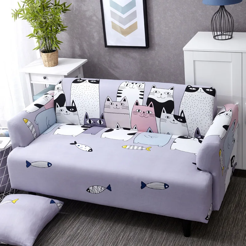 

4 Seater Spandex Stretch Sofa Armrest Cover Elastic Animal Printed Washable Furniture Protection Sofa Slipcover For Living Room