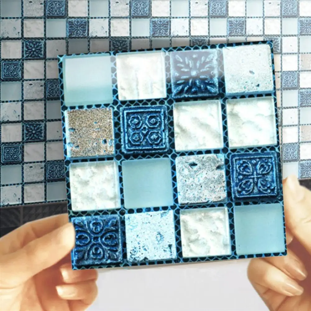 

20Pcs Tile Stickers DIY Moistureproof Decorative PVC Tile Wall Stickers Self-Adhesive Decals for Bathroom