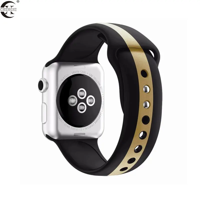 Ремешок для Apple Watch series 5 4 3 2 1 силиконовый ремешок для iWatch цветной мягкий сменный AW адаптер 38 40 42 44 мм аксессуары
