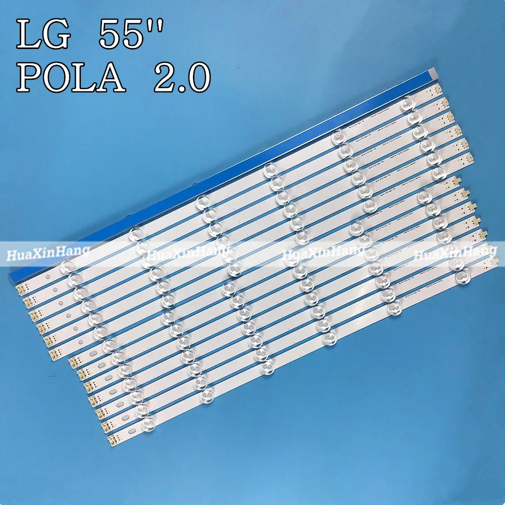 Светодиодная лента для подсветки LG 12 ламп 55LA616V 55LA6200 55LA6205 55LA6208 55LA620S ZA мкА комплект