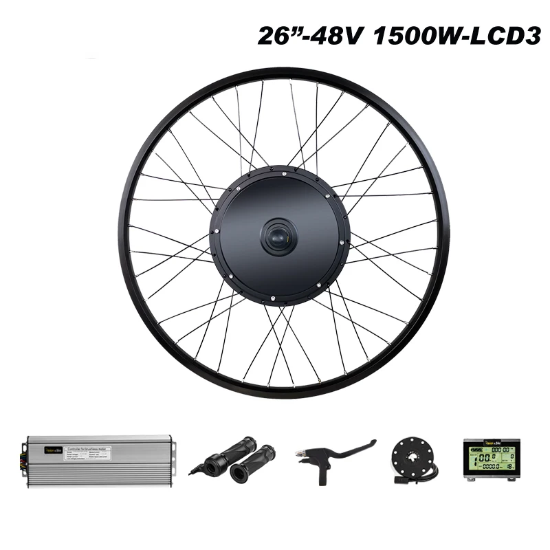48V 1500W Rear Wheel Electric Bicycle Bike Motor Conversion Kit Hub Cycling