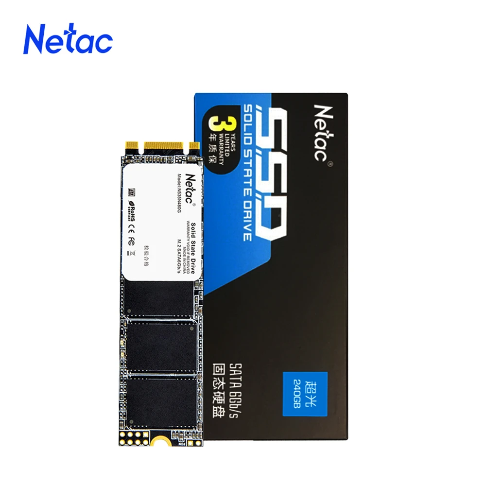 Netac SSD M2 SATA SSD 120GB 240GB 480GB SSD M.2 2280 NGFF M2 Internal Hard Drive Solid State Disk for laptop Desktop 500gb ssd internal