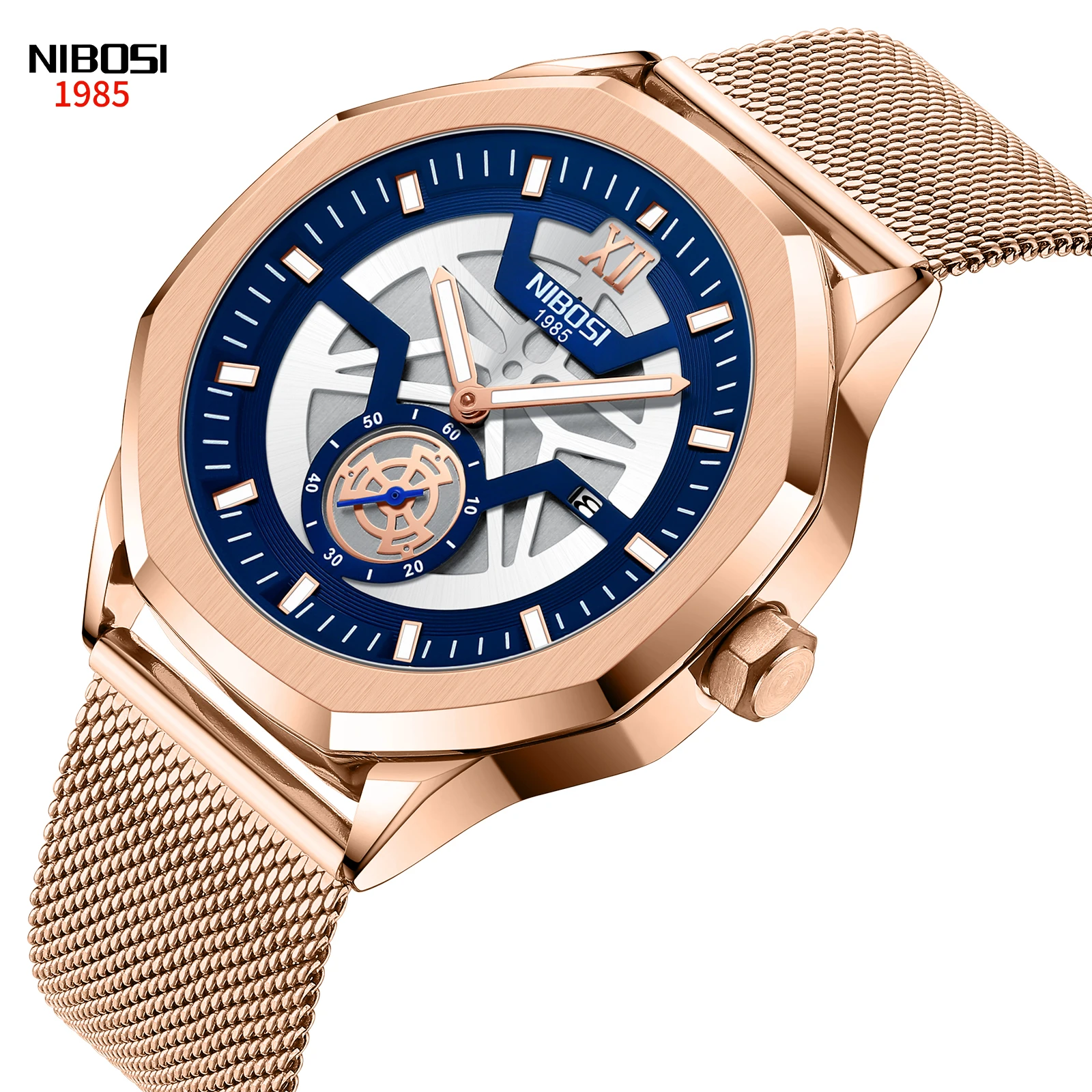 New Relogio NIBOSI Casual Sport Watch for Men Top Brand Luxury Military Leather Watch Man Clock Fashion Chronograph Wristwatch 