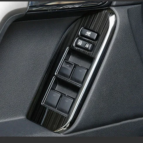 

For Toyota Land Cruiser Prado LC150 FJ150 2010-2019 LHD Steel Car Window Door Lift Switch Button Cover Windows Control Panel