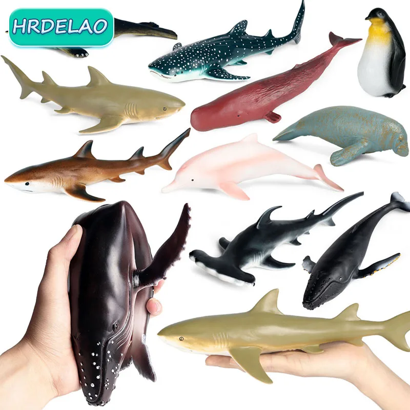 Tanie Symulacja zwierzęta morskie Model miękkiej gumy zabójca wieloryb żarłacz biały rekin delfin
