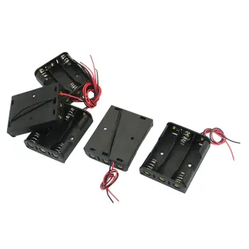 

5 pieces spring loaded plastic 3 x 1.5V AA battery holder box black
