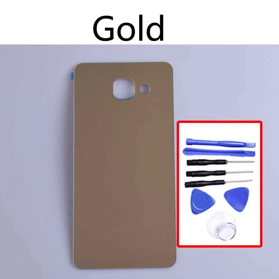A510 для Samsung Galaxy A5 A510 SM-A510F A510F SM-A510F/DS задняя Батарея чехол 3D Стекло чехол на заднюю крышку - Цвет: Gold-With tool