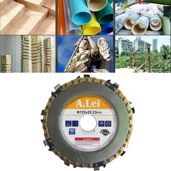 

5inch 22mm Diameter 9 Tooth Chainsaw Disc for Angle Grinders Circular Saw Blade Woodworking Cutting Wood Slotted Cutting Piece