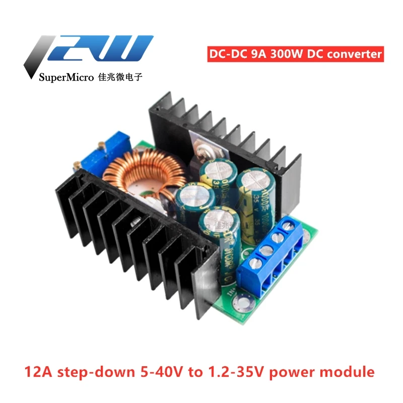 Новый DC 9A 300W понижающего преобразователя постоянного тока 5 40 В до 1 2 35 в Мощность