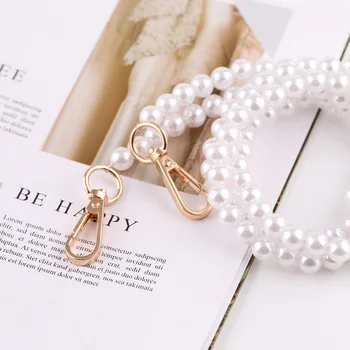 

1pc sweet and cute portable imitation pearl chain female handbag shoulder bag replace long bag accessories