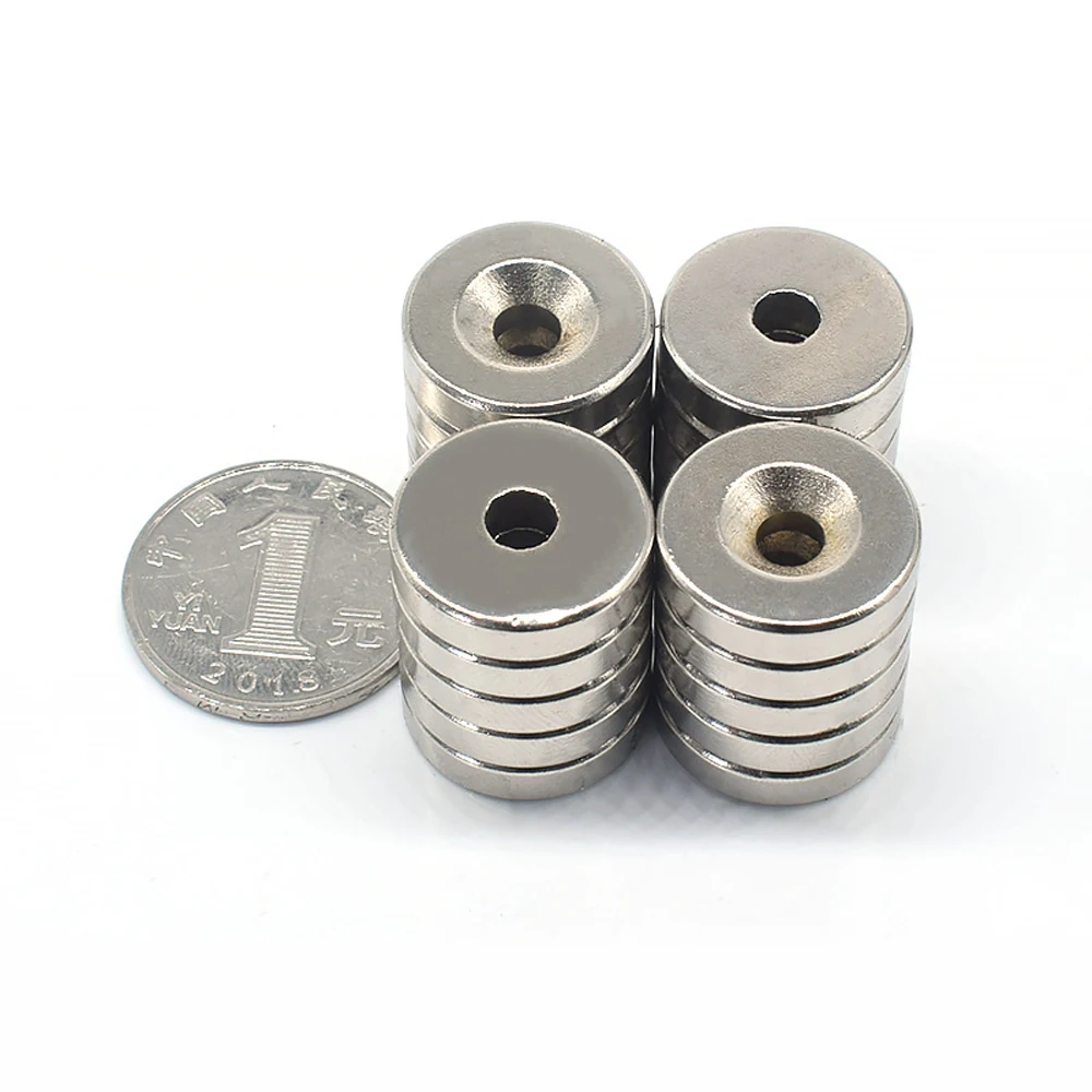 10PCS 15*3mm N52 Strong Round Rare Earth Neodymium Magnet 4mm Countersunk Hole E 