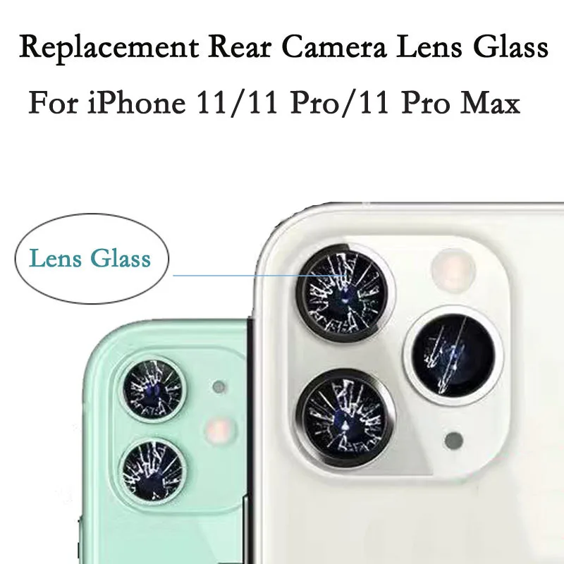 Задняя камера объектив для iPhone 11Pro/11Pro Max задняя камера Объектив Стекло без рамки с наклейкой запасные части набор из трех