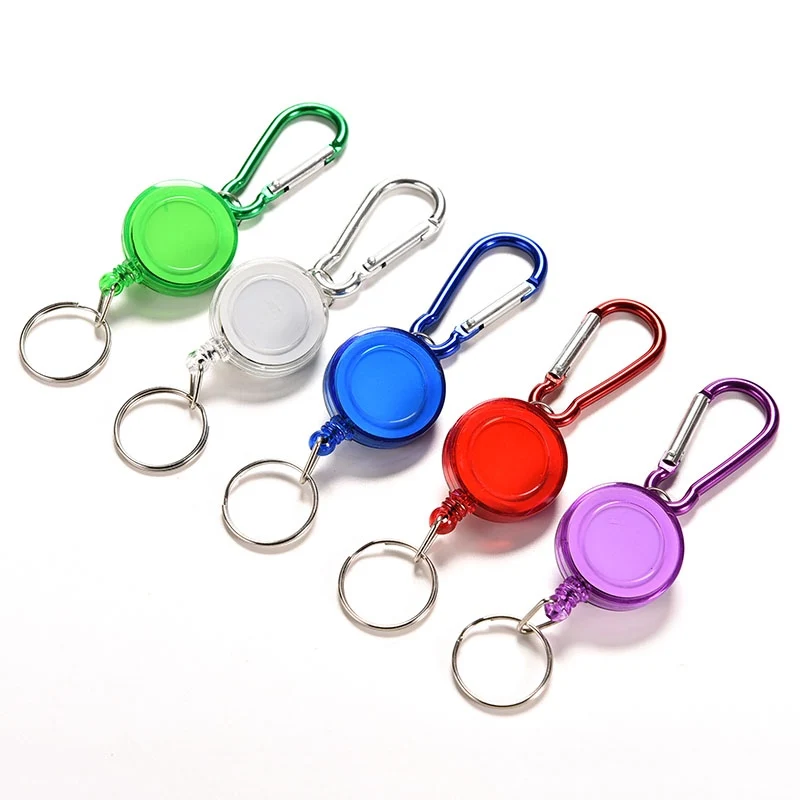 

5pcs/set Colorful Retractable Pull Key Ring Card Holder Recoil Reel Belt Clip