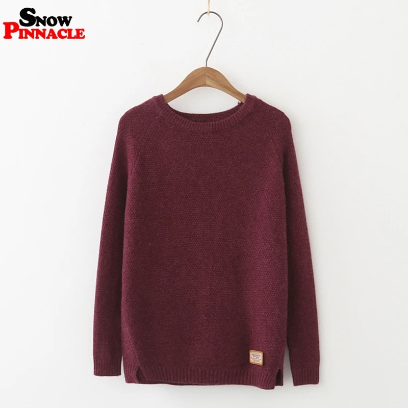 Women pullovers Autumn Winter Women Sweaters And Pullovers Plaid Thick Solid Knitting Sweater Female Loose knitwear