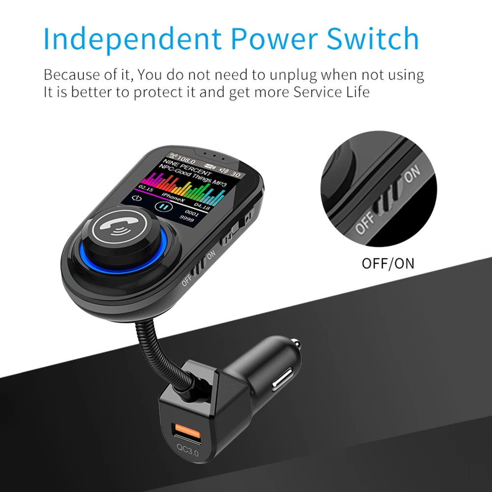 1,8 дюймовый цветной экран Быстрая зарядка автомобильный Bluetooth fm-передатчик радио адаптер автомобильный комплект USB Автомобильное зарядное устройство mp3-плеер