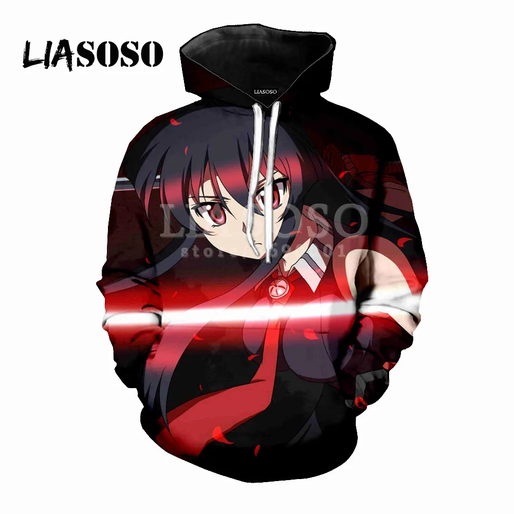 LIASOSO 2021 Anime Akame Ga Kill Fashion Casual 3D Print Women Men Hooded Hoodies Sweatshirts Pullover Harajuku Hip Hop X0574
