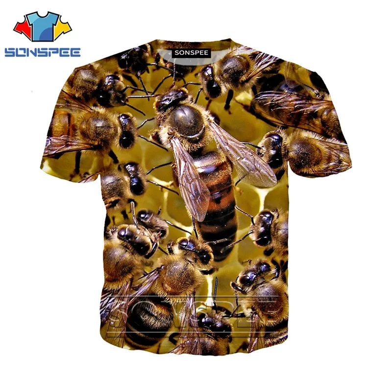 

Anime 3d print t shirt streetwear animal bee Men Women dj fashion t-shirt kid Harajuku honey tees Funny shirts homme tshirt A84