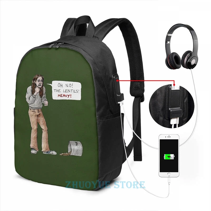 Рюкзак с графическим принтом Neil's тяжелая чечевица The Young Ones USB зарядка мужские