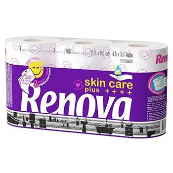 

Renova Skin Care Plus Toilettenpapier dekoriert parfümiert – 6 Rollen