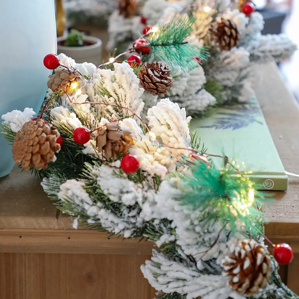 New Silver Copper Wire Pine Needle String Led String Christmas Wedding Fairy Tale Wreath Outdoor Decoration
