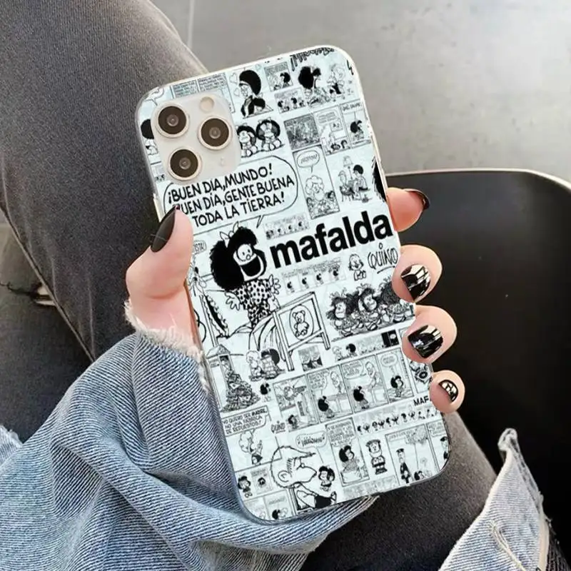 11 cases YNDFCNB Hot Mafalda Phone Case for iphone 13 11 12 pro XS MAX 8 7 6 6S Plus X 5S SE 2020 XR case phone cases for iphone xr