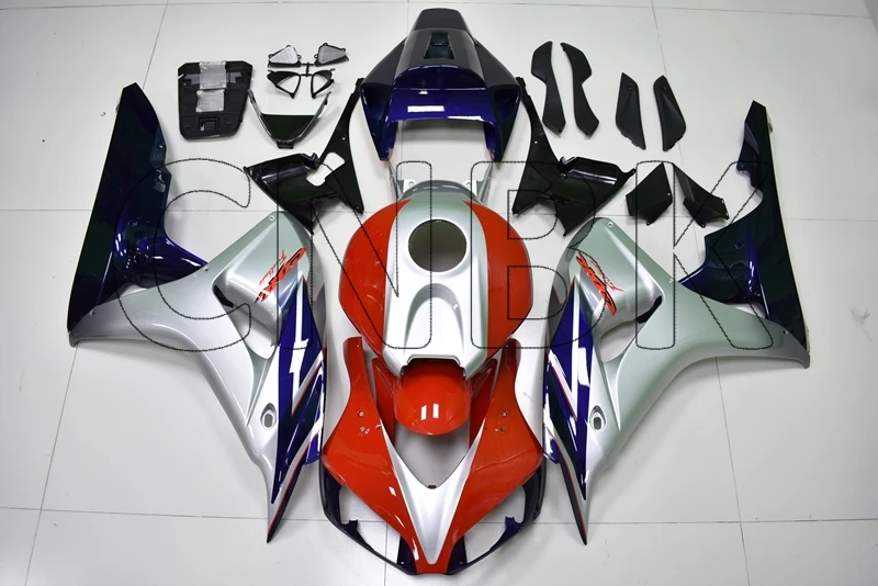 Fireblade 2006 наборы тела для Honda Cbr1000 RR Красный Серебряный обтекатель мотоцикла синего