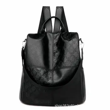 

Backpack women's 2020 new women's soft leather anti-theft backpack fashionable and versatile large capacity shoulder bag