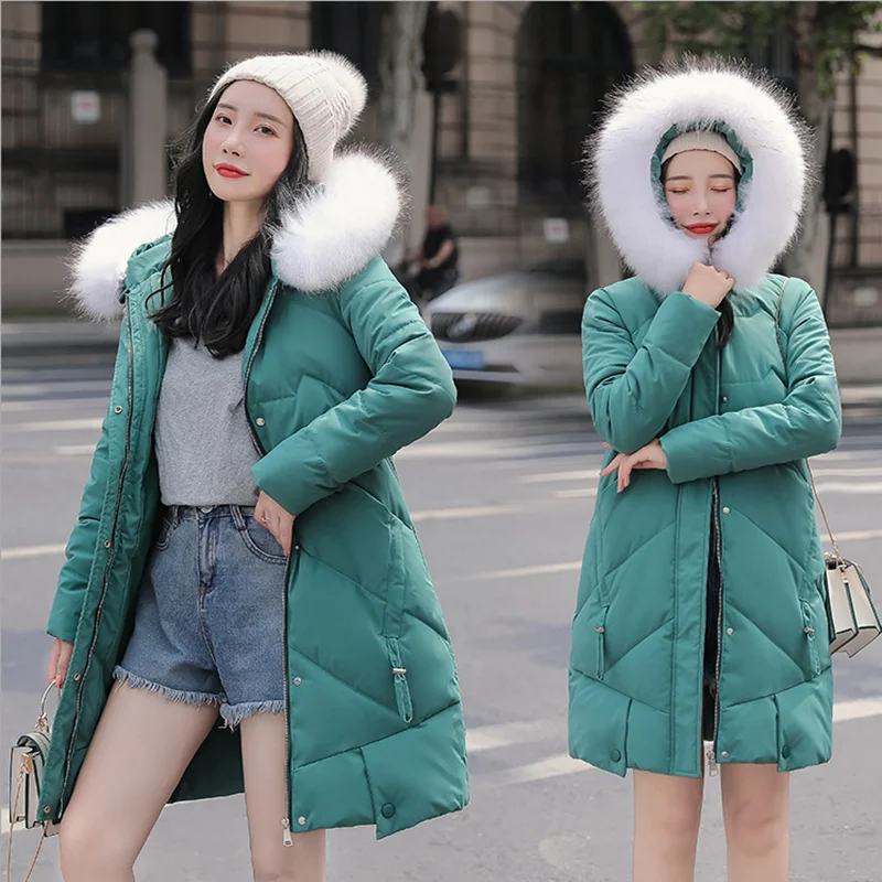 new style winter female hooded women coats fashion Korean style white pure color thick down jacket warm black cotton clothes