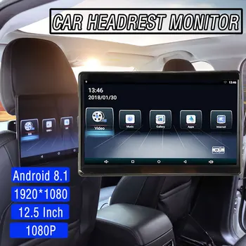 

Universal 12.5 Inch Android 8.1 Car Headrest Monitor 1920*1080 1080P Screen Video WIFI/USB/SD/Bluetooth/FM Transmitter/Speaker