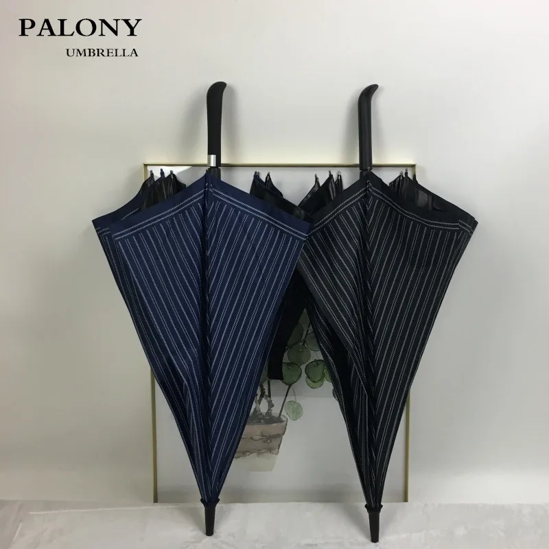 Стильный зонт PALONY с длинной ручкой и полосатым ремешком для мужчин женщин защиты