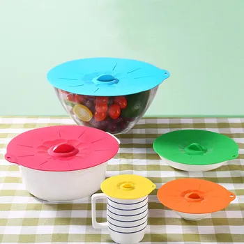 

Silicone Cooking Tools 5pcs/3pcs/1pcs Cooking Pot Pan Lid Keeping Reusable Fresh Food Lid Microwave Bowl Cover