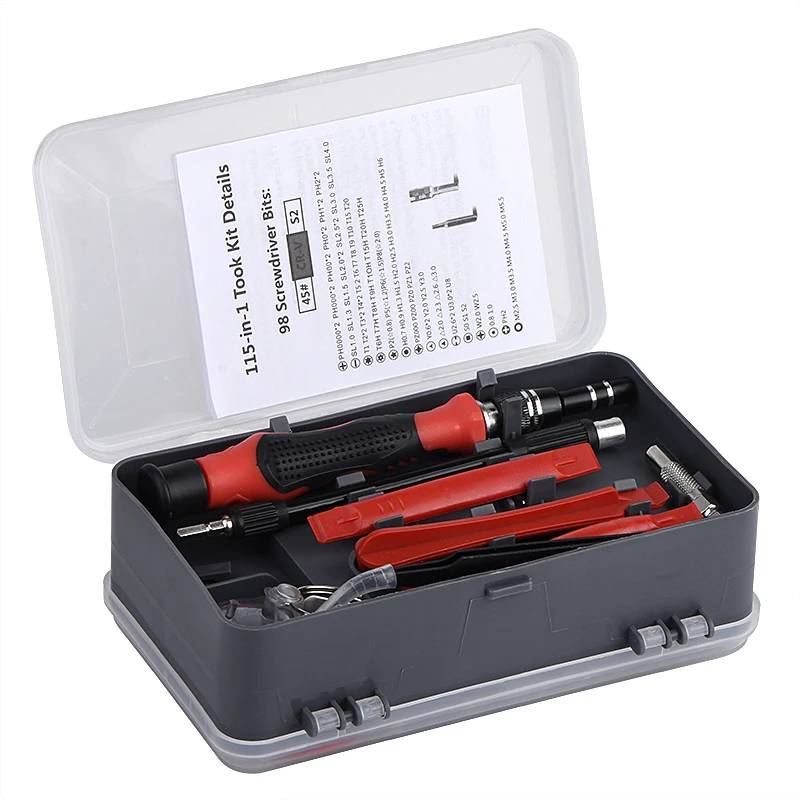 QHTITEC 115 в 1 Torx шестигранные Набор отверток многофункциональная отвертка держатель