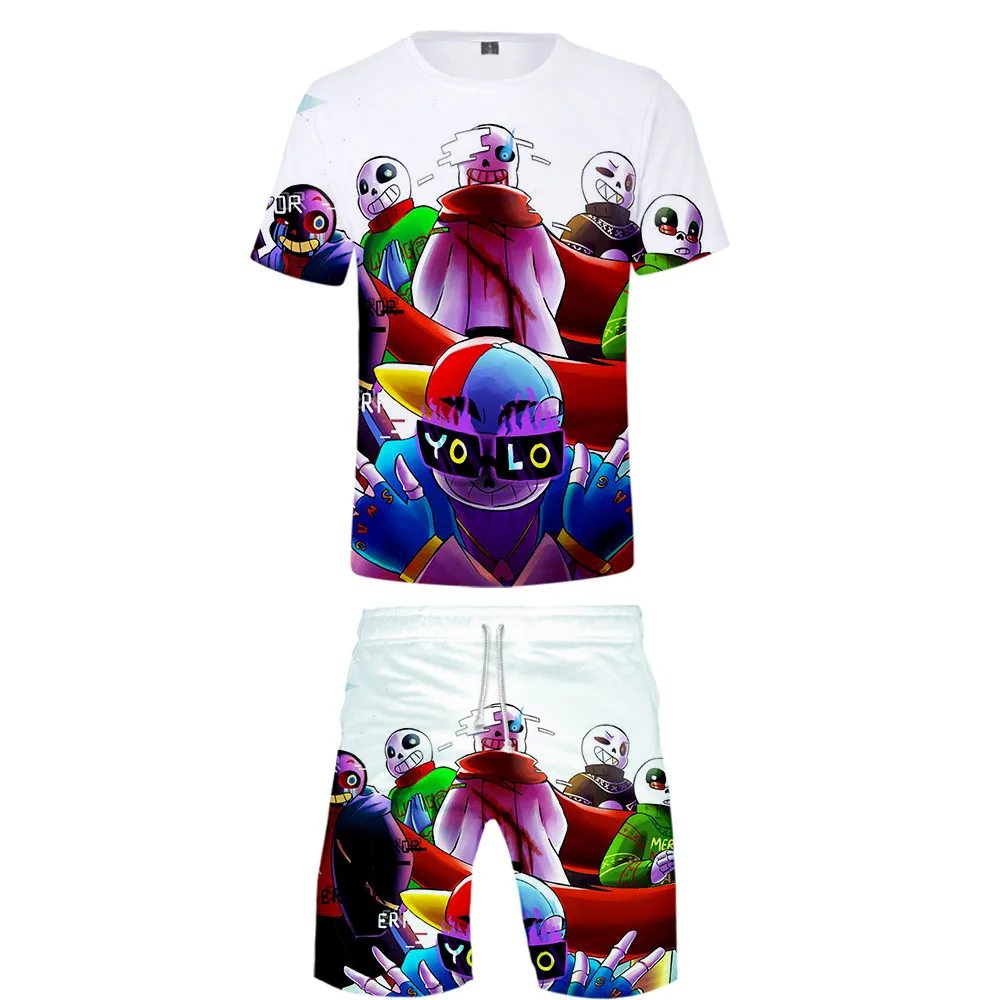 hot Frdun Tommy Undertale two piece set Summer Cool Men's tshirt and Beach shorts Harajuku streetwear harajuku Short Sleeve Sets