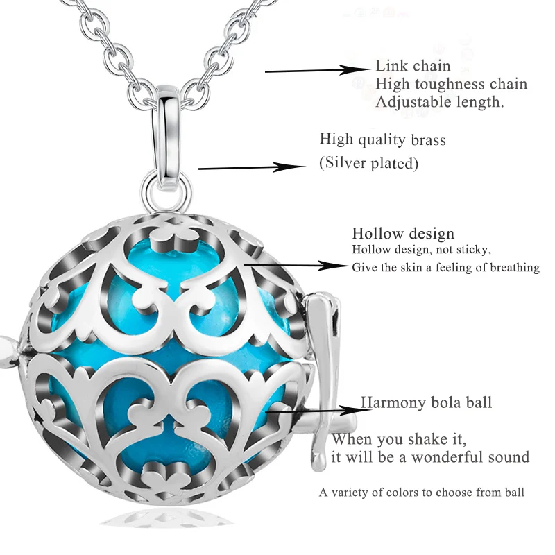 Eduora 16mm Harmony Bola Pendant Fit 16mm Chime Ball Angel Caller Maternity Jewelry Pregnant Floating Locket Pendant Gift BH108 2