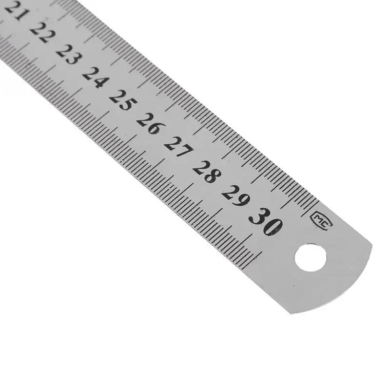 1 шт. Нержавеющая сталь металлический измерительная линейка правило точность Двусторонняя линейка, измерительный инструмент принадлежности для измерения, каблук 15 см, 20 см, 30 см