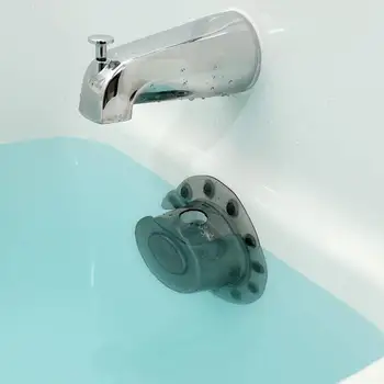

Bottomless overflow overflow cover adds one inch of water to the bathtub, making the bathtub warmer, 4 inches in diameter, grey,