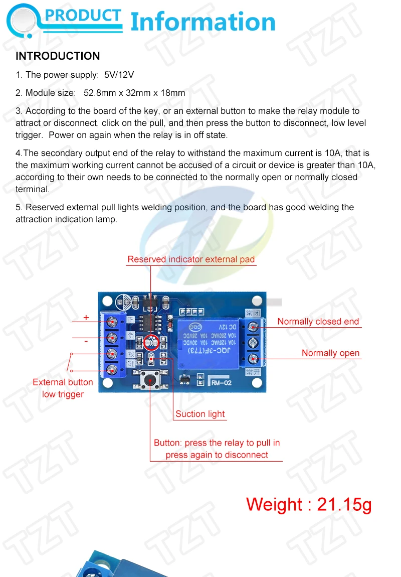TZT 1/3PCS 5V 12V Single Bond Taste Bistabile Relais Modul Modifizierte Auto Start und stop Selbst-Locking Schalter Eine Schlüssel Für Arduino – Detail 1